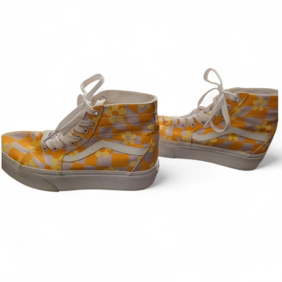 Vans Yellow and White Floral High-Top Sneakers - Picture 3 of 7